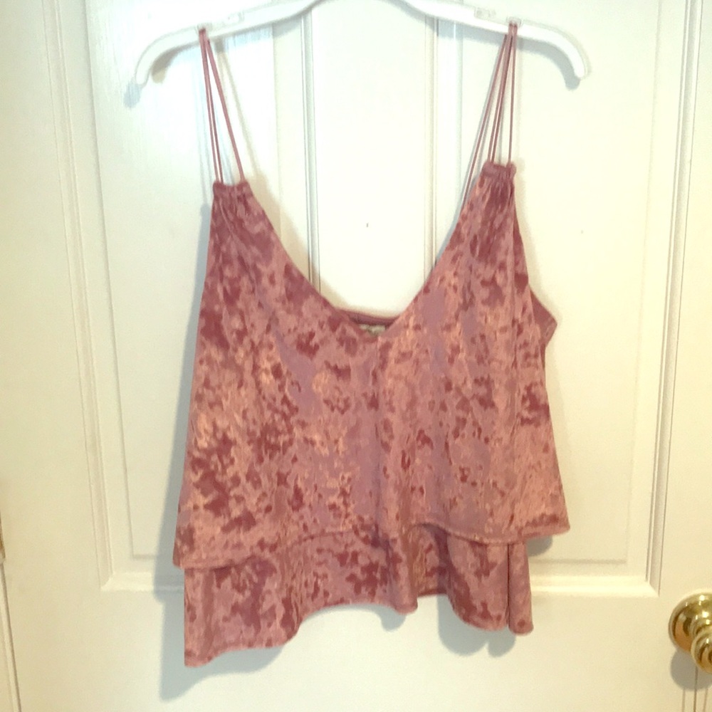 Blush pink velvet top